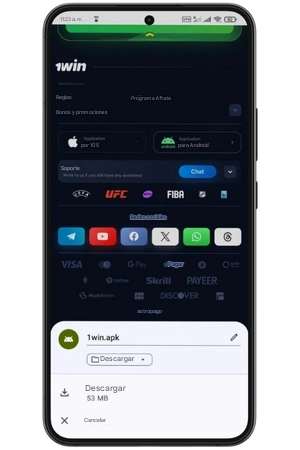 Descargar la última versión de 1win apk para Android
