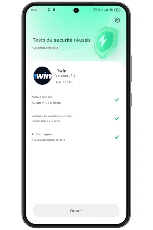 Vérification de sécurité de l'application 1Win